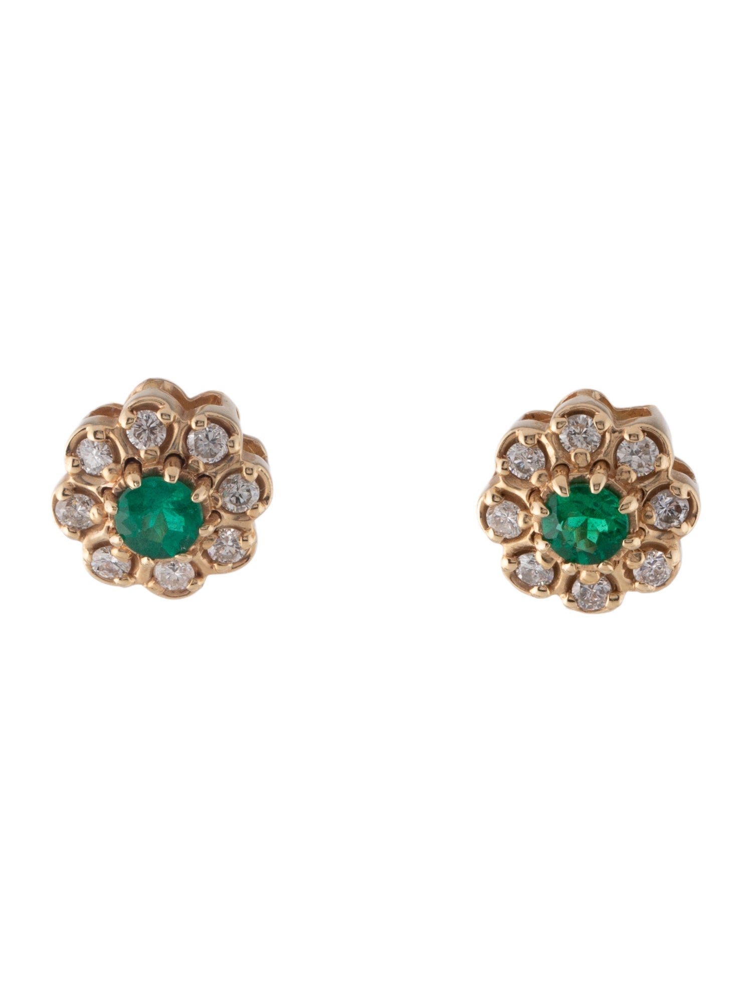 Earrings 14K 1.04ctw Emerald & Diamond Clip-On Earrings